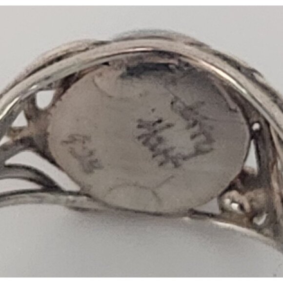 Ring Blue Chaladony Size 11 Silver 6.3 gr Jerry Fran Harr 25 mm 10 mm Stone - Picture 4 of 15